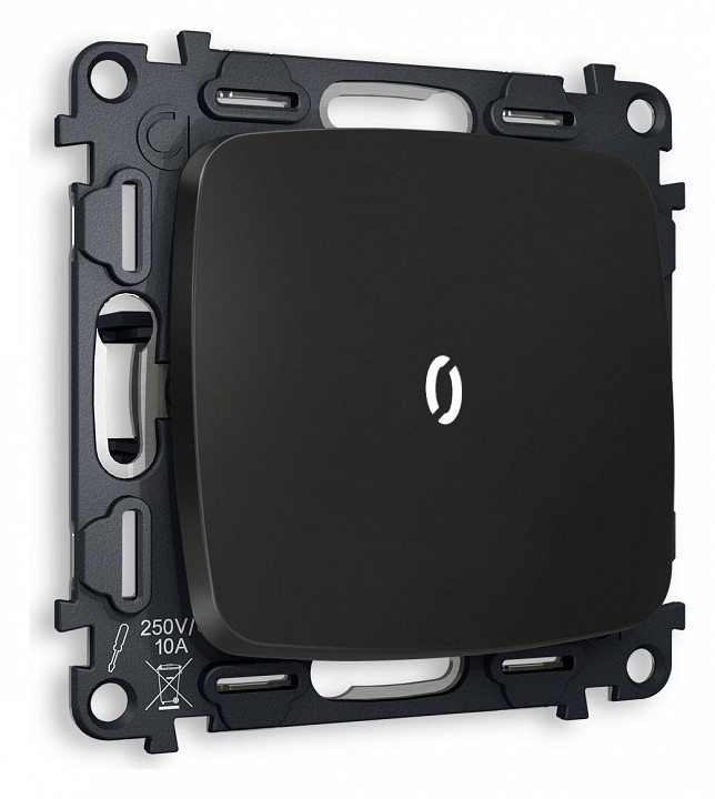 Выключатель одноклавишный с подсветкой без рамки ambrella volt omega mo802015