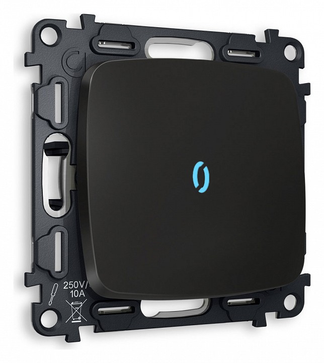 Выключатель одноклавишный с подсветкой без рамки ambrella volt omega mo802020