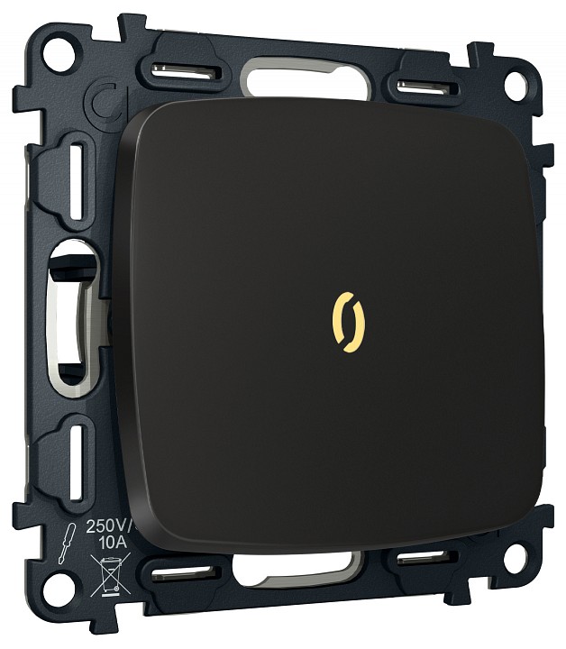 Выключатель самовозвратный одноклавишный с подсветкой, Без рамки ambrella volt mo mo802050