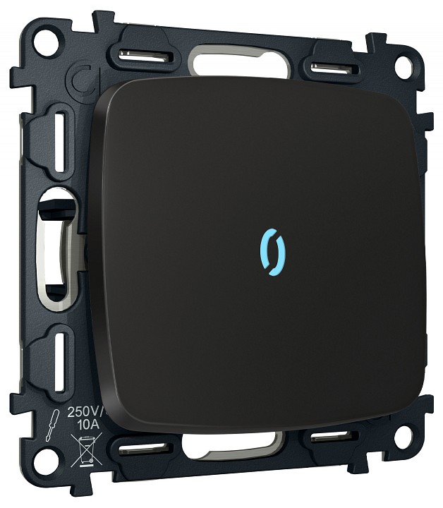 Выключатель самовозвратный одноклавишный с подсветкой, Без рамки ambrella volt mo mo802060