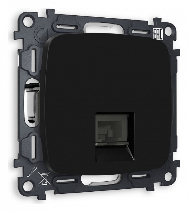 Розетка ethernet rj-45 и со шторками, Без рамки ambrella volt omega mo812010