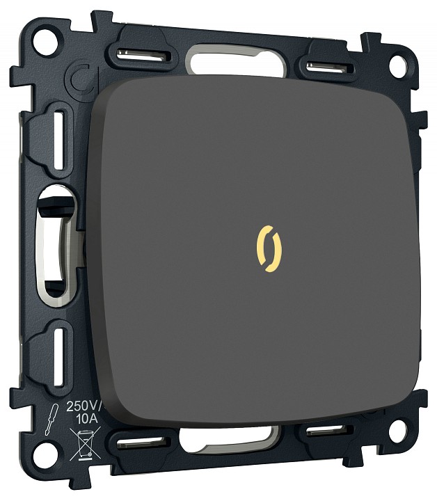 Выключатель самовозвратный одноклавишный с подсветкой, Без рамки ambrella volt mo mo902050