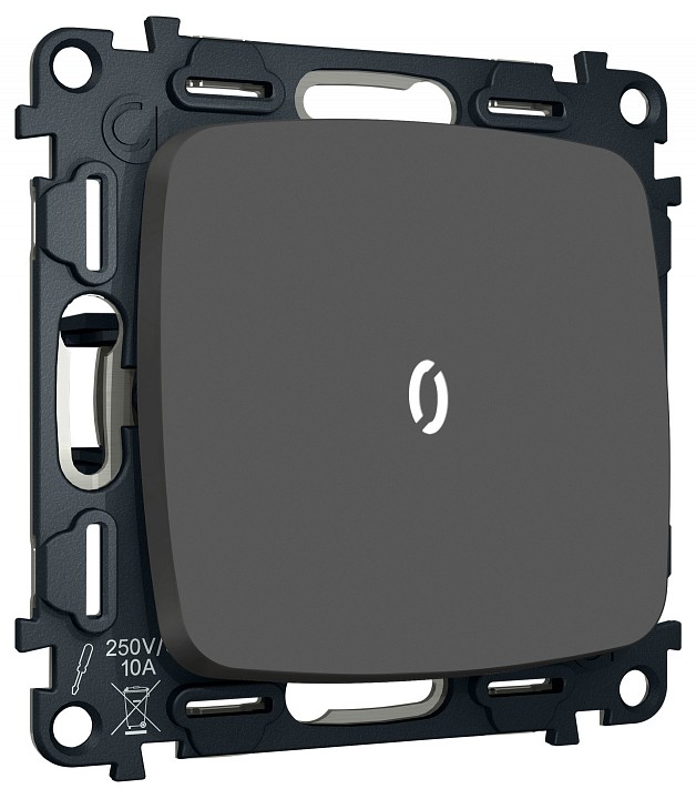 Выключатель самовозвратный одноклавишный с подсветкой, Без рамки ambrella volt mo mo902055