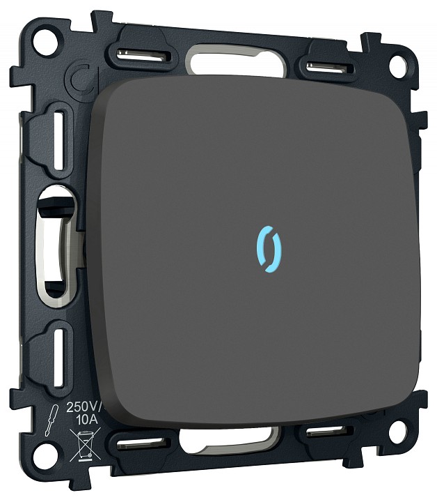 Выключатель самовозвратный одноклавишный с подсветкой, Без рамки ambrella volt mo mo902060