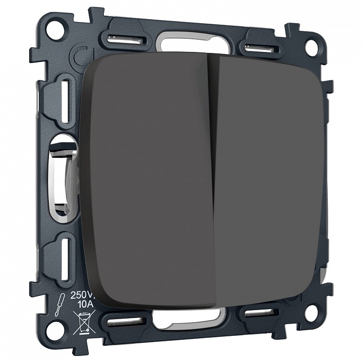 Выключатель перекрестный двухклавишный без рамки ambrella volt omega mo903030