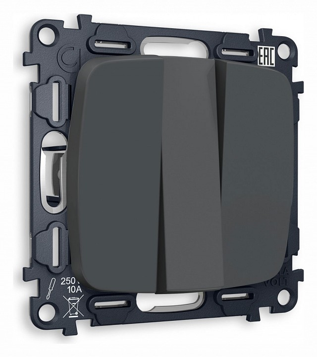 Выключатель трехклавишный без рамки ambrella volt omega mo905010