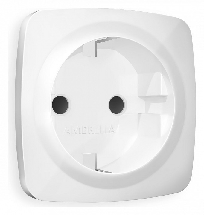Накладка для розетки с заземлением и со шторками ambrella volt omega op1070