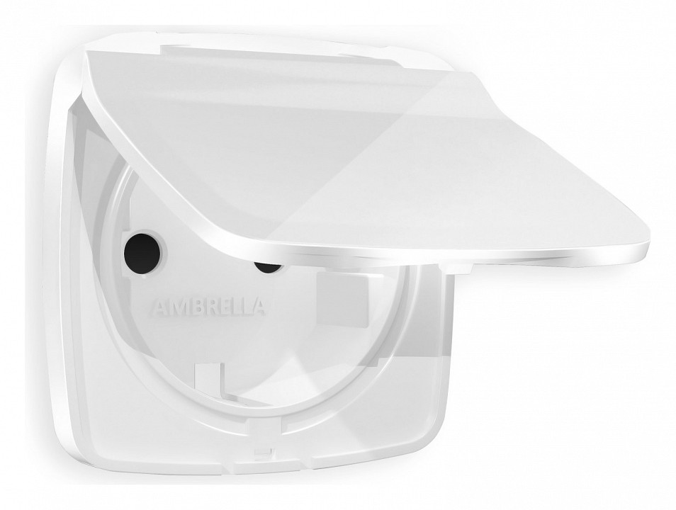 Накладка для розетки влагозащищенной с заземлением и со шторками с крышкой ambrella volt omega op1080