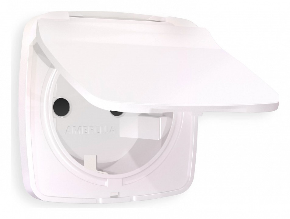 Накладка для розетки влагозащищенной с заземлением и со шторками с крышкой ambrella volt omega op2080