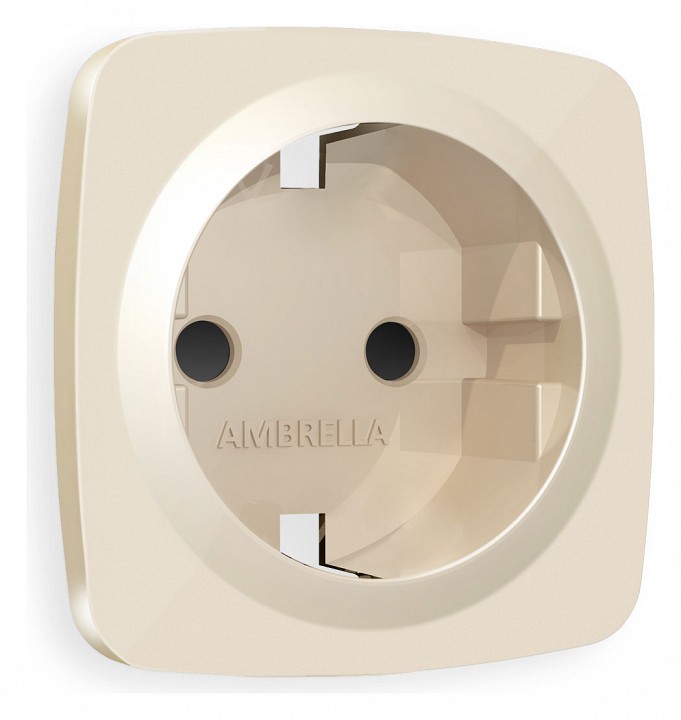 Накладка для розетки с заземлением и со шторками ambrella volt omega op3070
