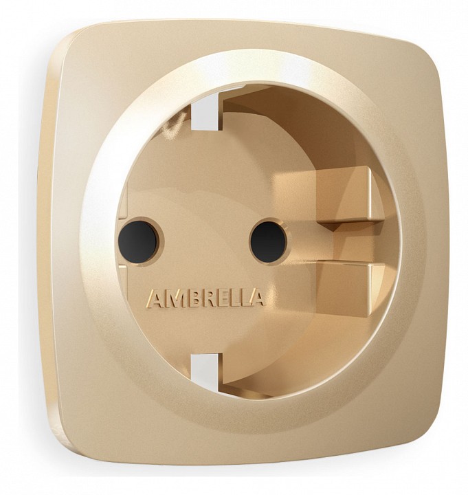 Накладка для розетки с заземлением и со шторками ambrella volt omega op6070
