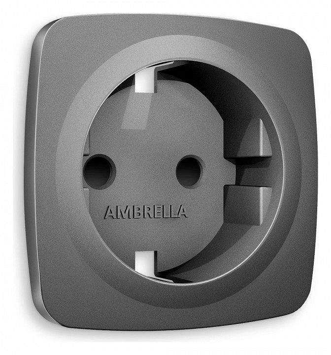 Накладка для розетки с заземлением и со шторками ambrella volt omega op6570
