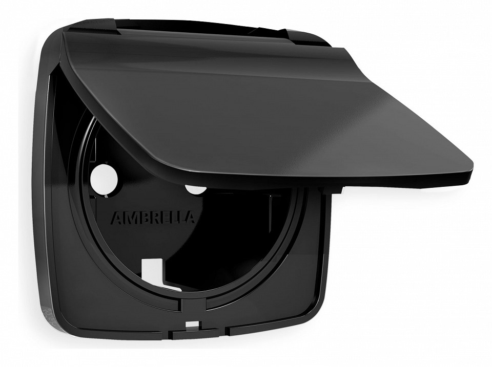 Накладка для розетки влагозащищенной с заземлением и со шторками с крышкой ambrella volt omega op8080