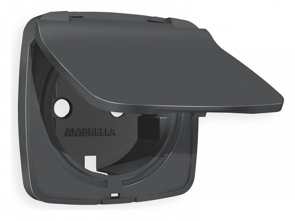 Накладка для розетки влагозащищенной с заземлением и со шторками с крышкой ambrella volt omega op9080