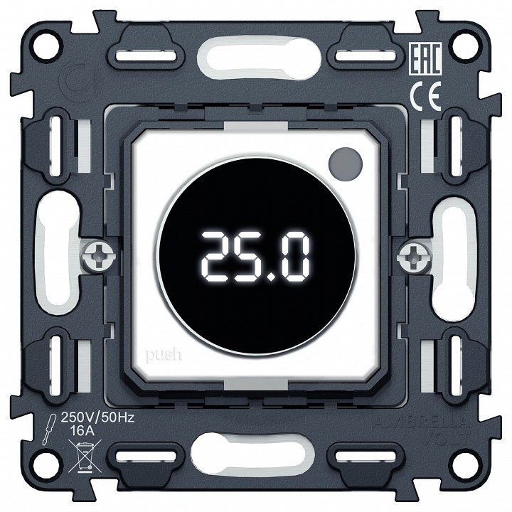 Терморегулятор электромеханический для теплого пола без рамки ambrella volt quant vm1385