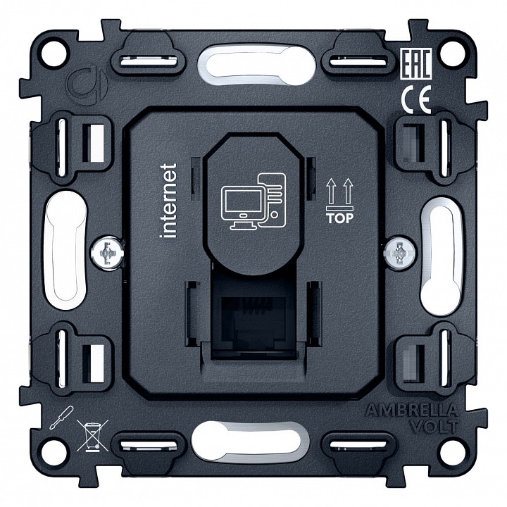Механизм розетки ethernet rj-45 со шторкам ambrella volt quant vm188