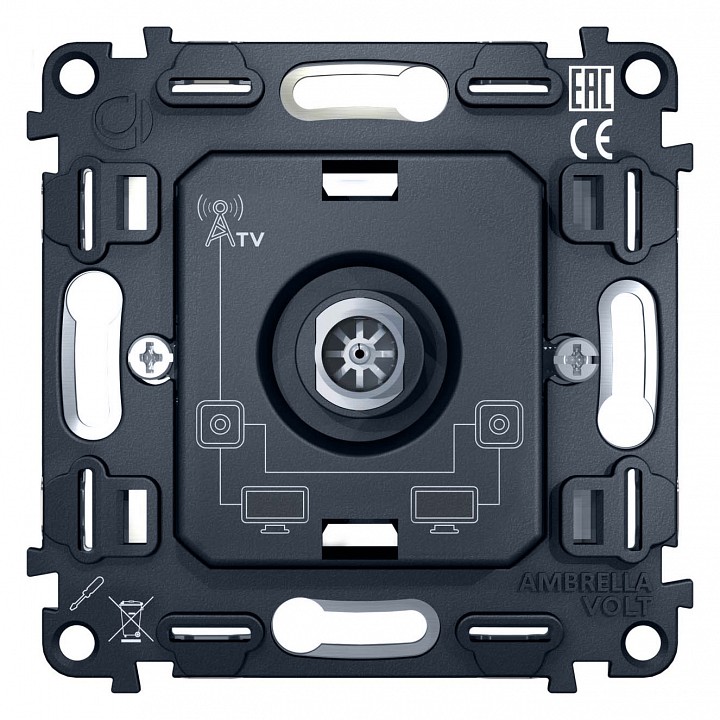 Механизм тв-розетки проходной ambrella volt quant vm211