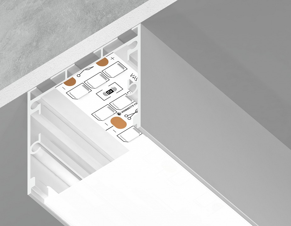 Короб накладной ambrella light profile system gp gp2550wh