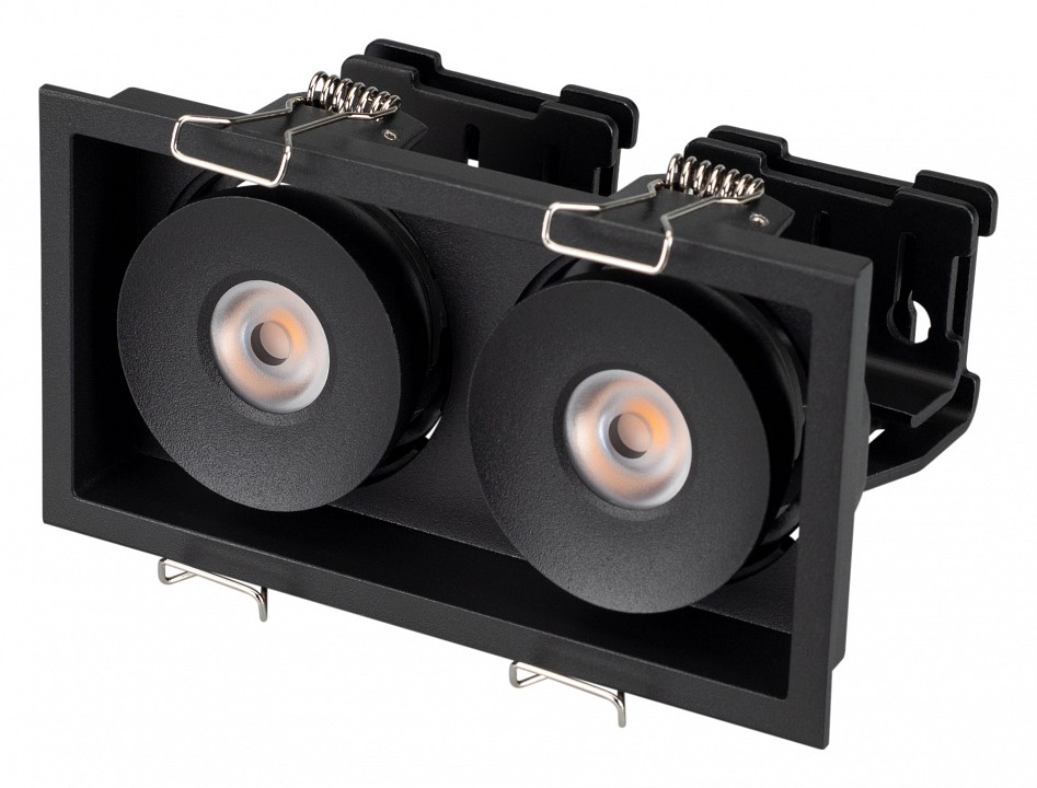 Встраиваемый светильник arlight cl-simple-s148x80-2x9w day4000 (bk, 45 deg) 026877