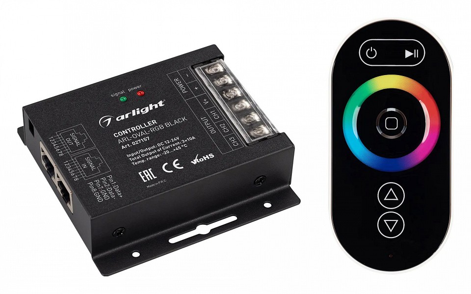 Контроллер-регулятор цвета rgb с пультом ду arlight comfort 027157