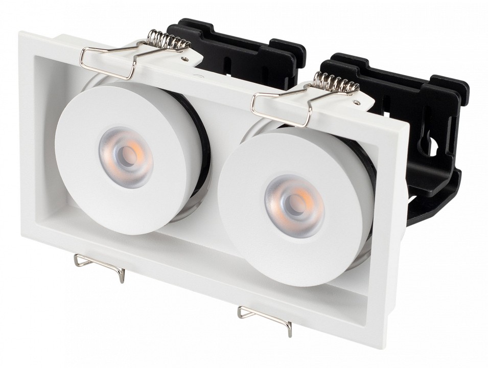 Встраиваемый светильник arlight cl-simple-s148x80-2x9w day4000 (wh, 45 deg) 028150
