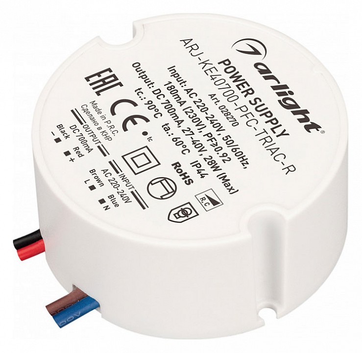 Блок питания с проводом arlight arj 028270