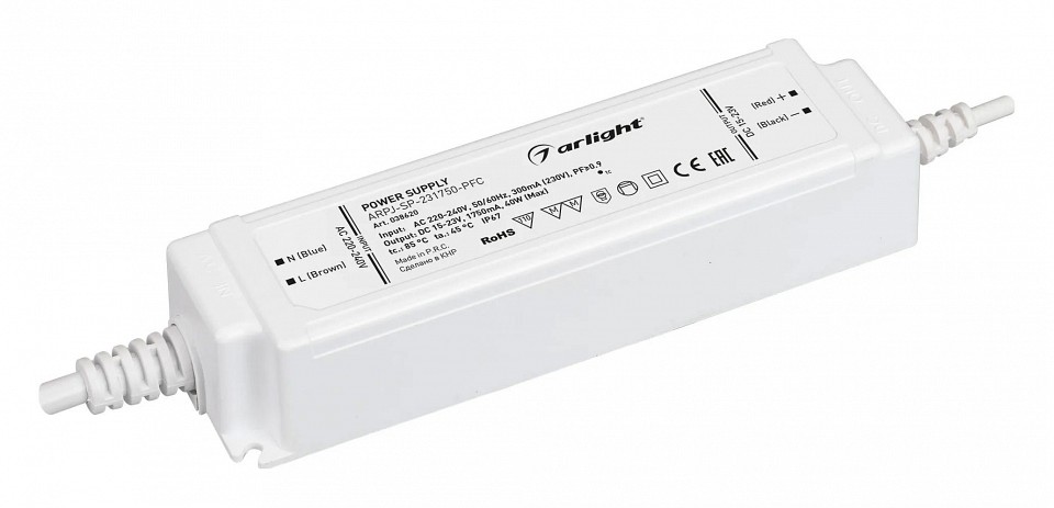 Блок питания с проводом arlight arpj 038620
