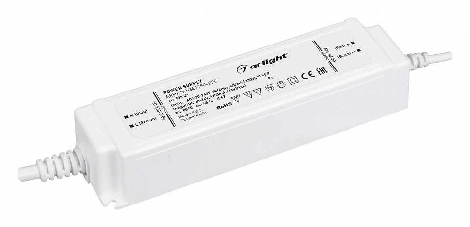 Блок питания с проводом arlight arpj 038621