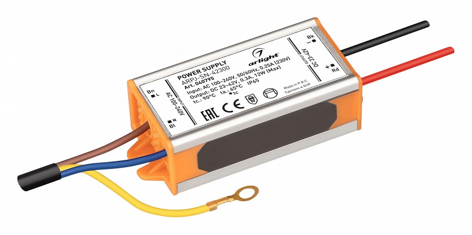 Блок питания с проводом arlight arpj 040795