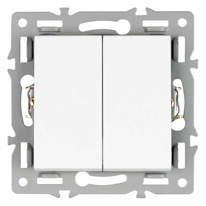 Выключатель проходной двухклавишный без рамки arlight swt 043727