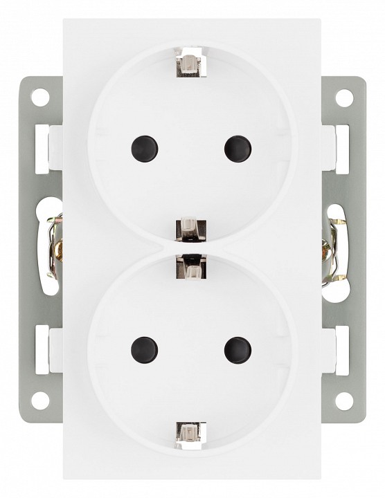 Розетка двойная с заземлением и со шторкой, Без рамки arlight sct 043764
