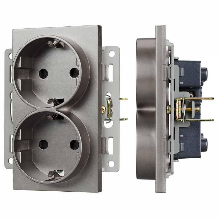 Розетка двойная с заземлением, Без рамки arlight sct 043766