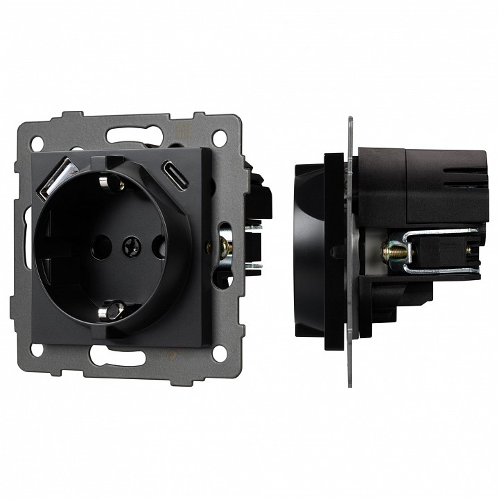 Розетка с заземлением и 2хusb type a и c, Без рамки arlight sct 049830