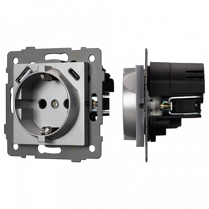 Розетка с заземлением и 2хusb type a и c, Без рамки arlight sct 049831