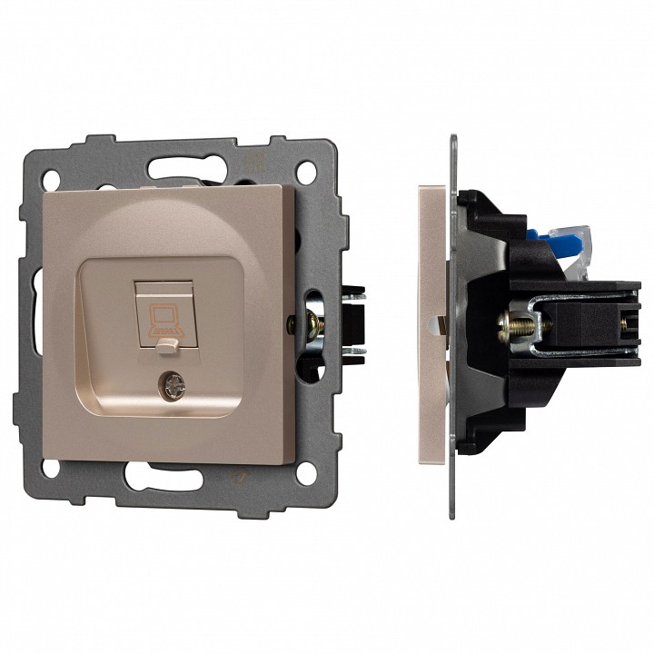 Розетка ethernet rj-45 и со шторками, Без рамки arlight sct 049849