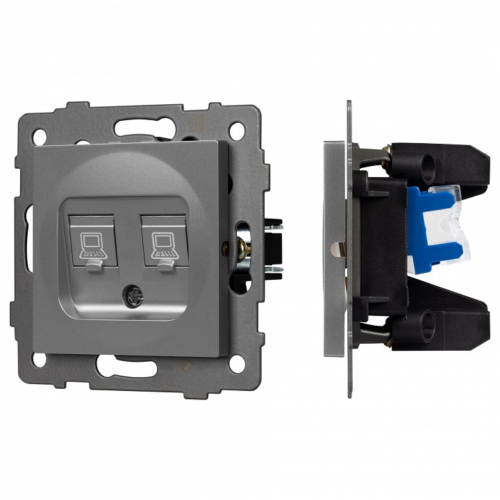 Розетка двойная rj-12 и ethernet rj-45, Без рамки arlight sct 049851