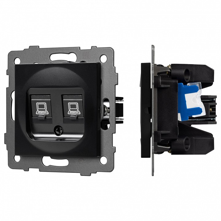 Розетка двойная rj-12 и ethernet rj-45, Без рамки arlight sct 049853
