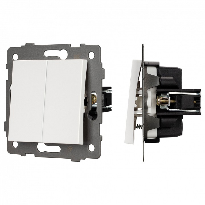 Выключатель самовозвратный двухклавишный без рамки arlight swt 049883