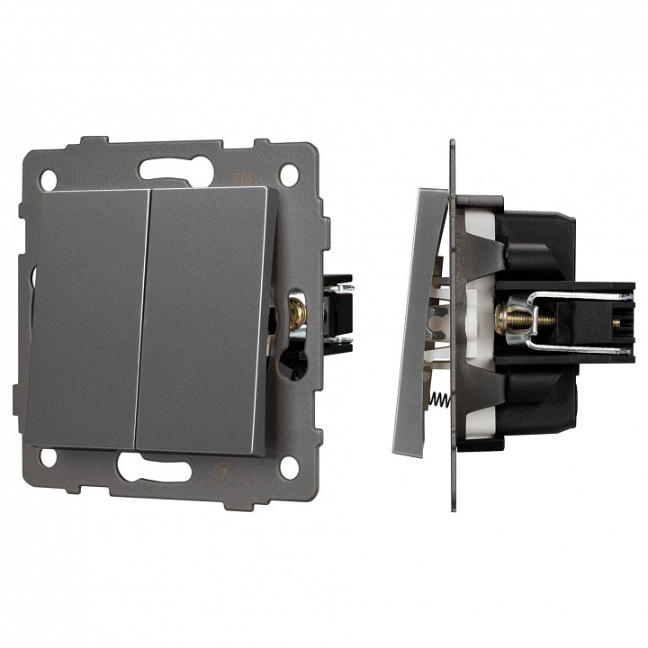 Выключатель самовозвратный двухклавишный без рамки arlight swt 049885