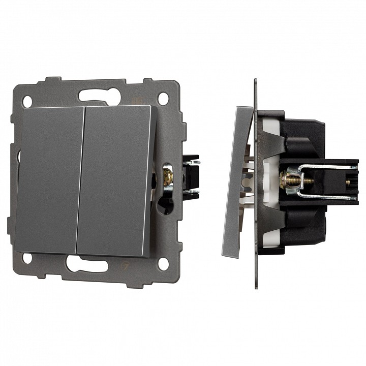 Выключатель двухклавишный без рамки arlight swt 049889