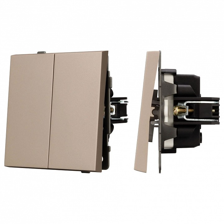 Выключатель проходной двухклавишный без рамки arlight swt 054069