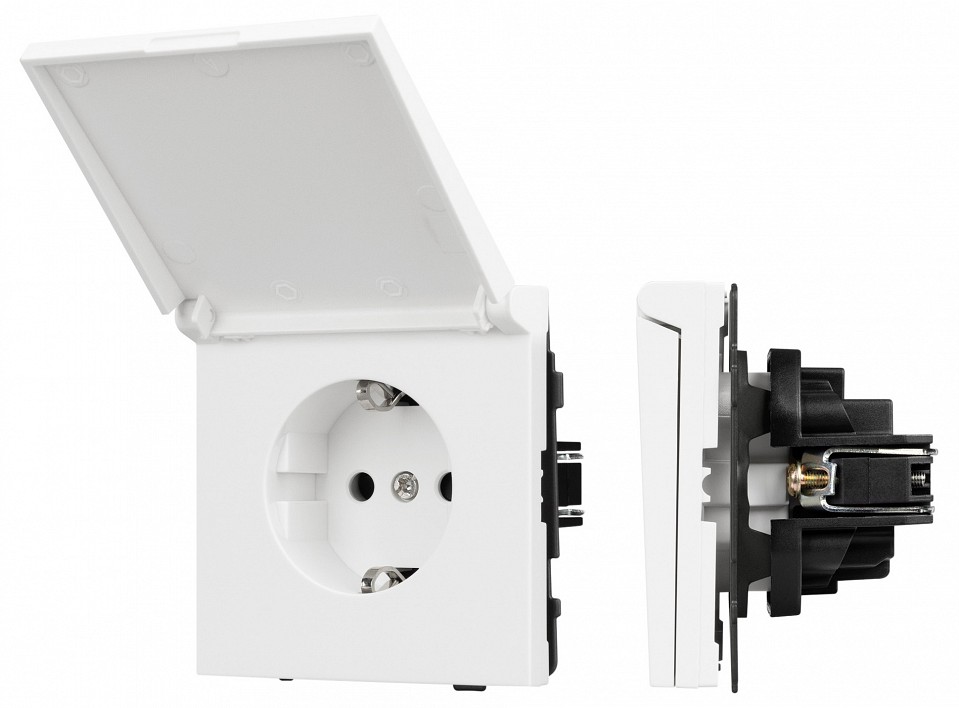 Розетка влагозащищенная с заземлением с крышкой, Без рамки arlight sct-tendo 054090