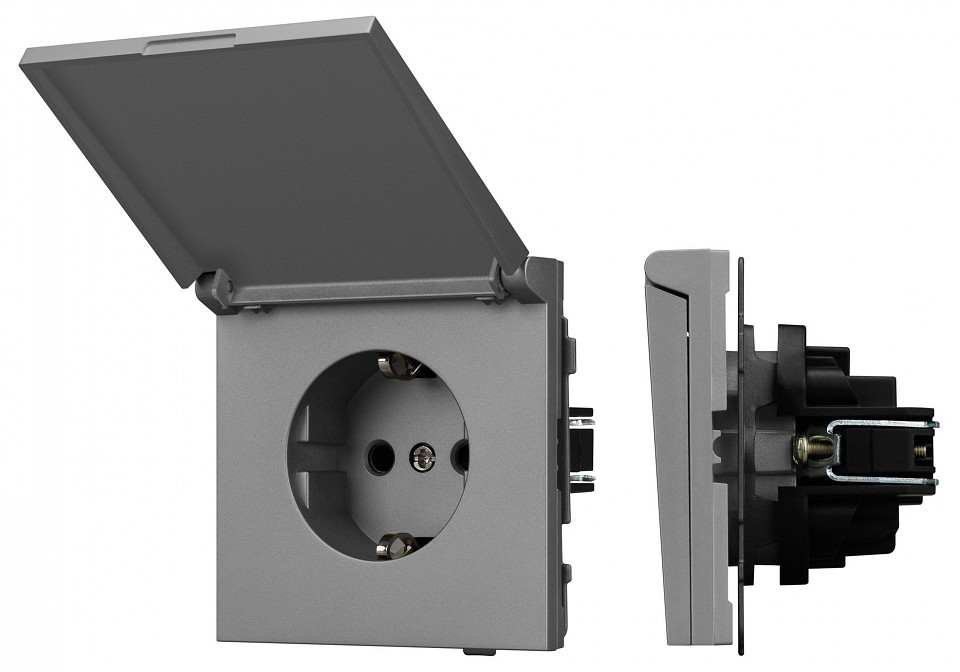 Розетка влагозащищенная с заземлением с крышкой, Без рамки arlight sct-tendo 054092