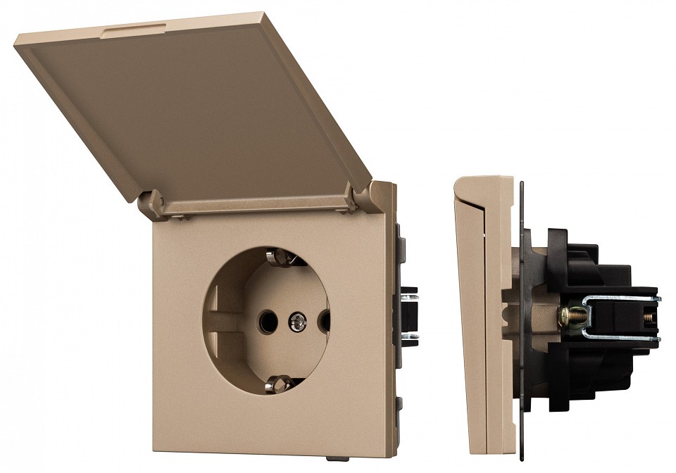Розетка влагозащищенная с заземлением с крышкой, Без рамки arlight sct-tendo 054093