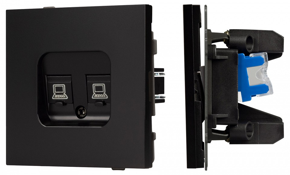 Розетка двойная ethernet rj-45 и со шторками, Без рамки arlight sct-tendo 054101