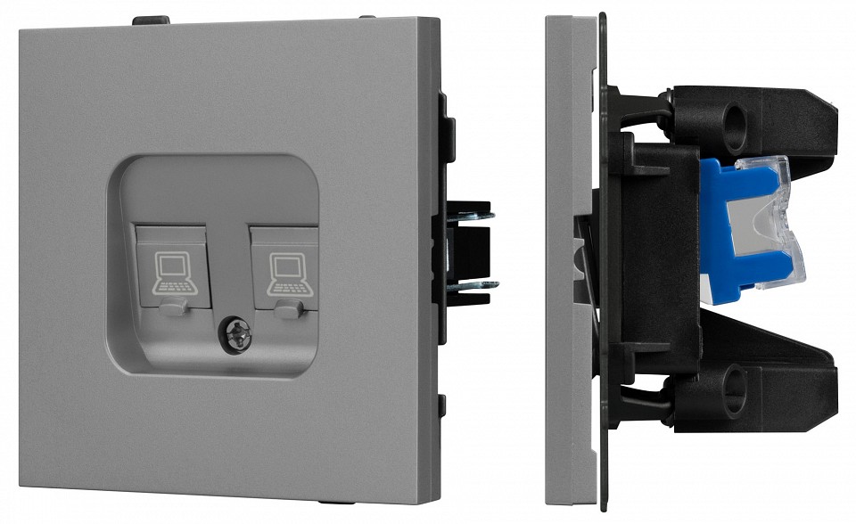 Розетка двойная ethernet rj-45 и со шторками, Без рамки arlight sct-tendo 054102