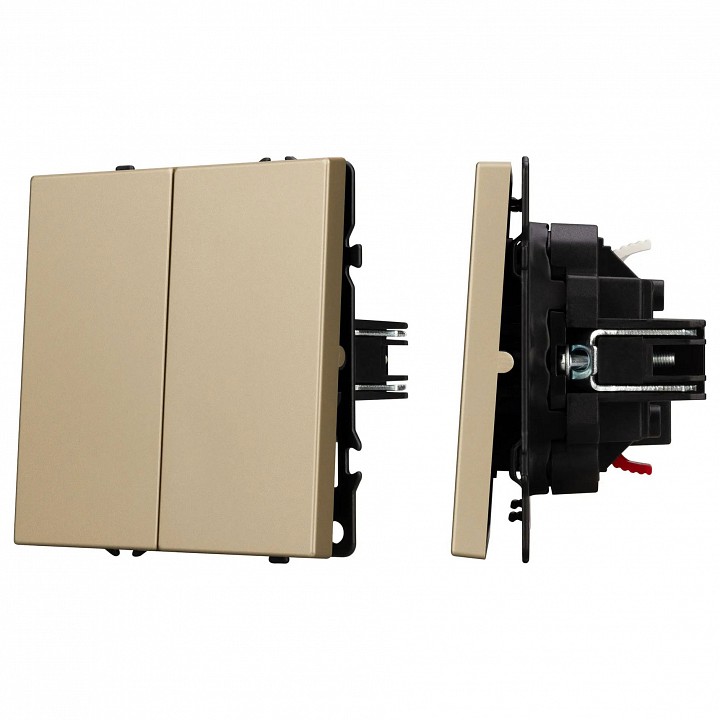 Выключатель проходной двухклавишный без рамки arlight swt 054256