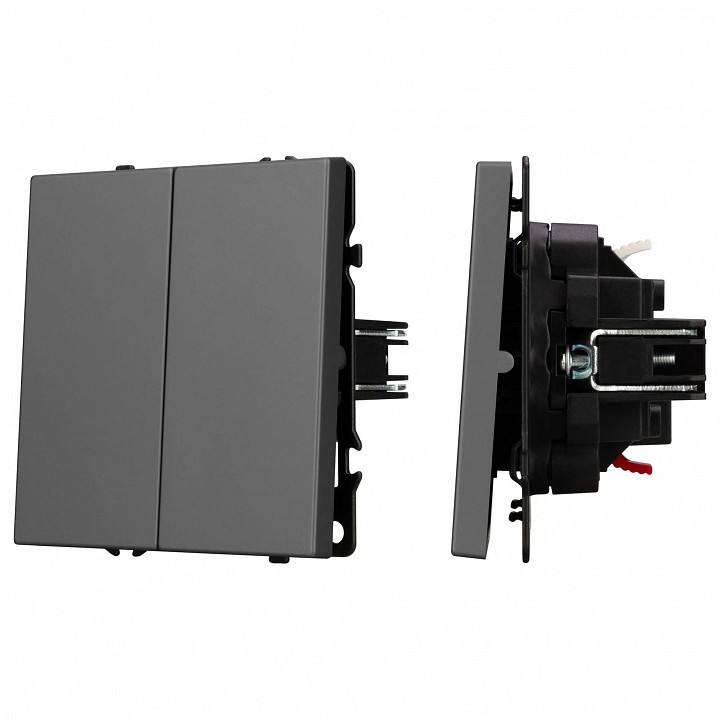 Выключатель проходной двухклавишный без рамки arlight swt 054257