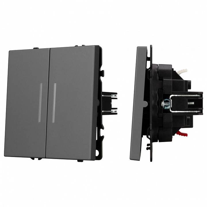 Выключатель проходной двухклавишный без рамки arlight swt 054269