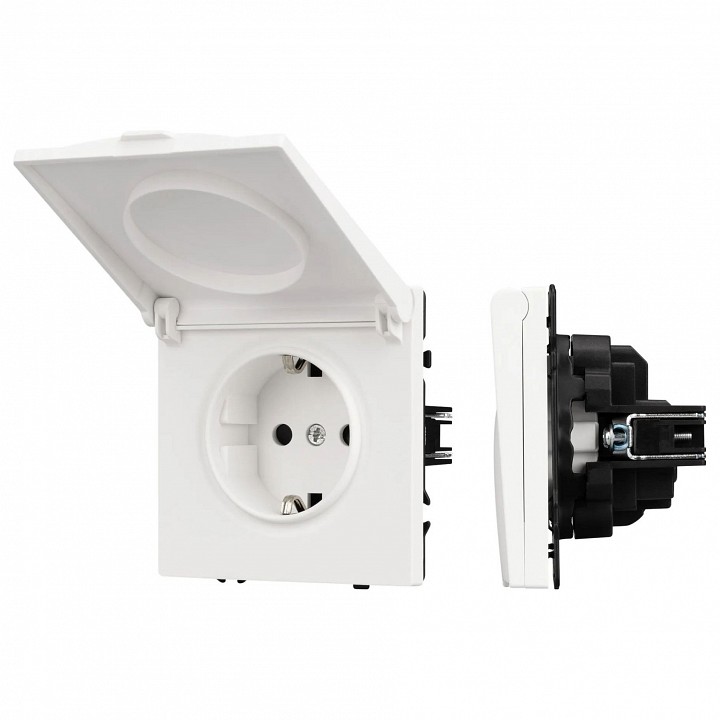 Розетка влагозащищенная с заземлением с крышкой, Без рамки arlight sct 054280
